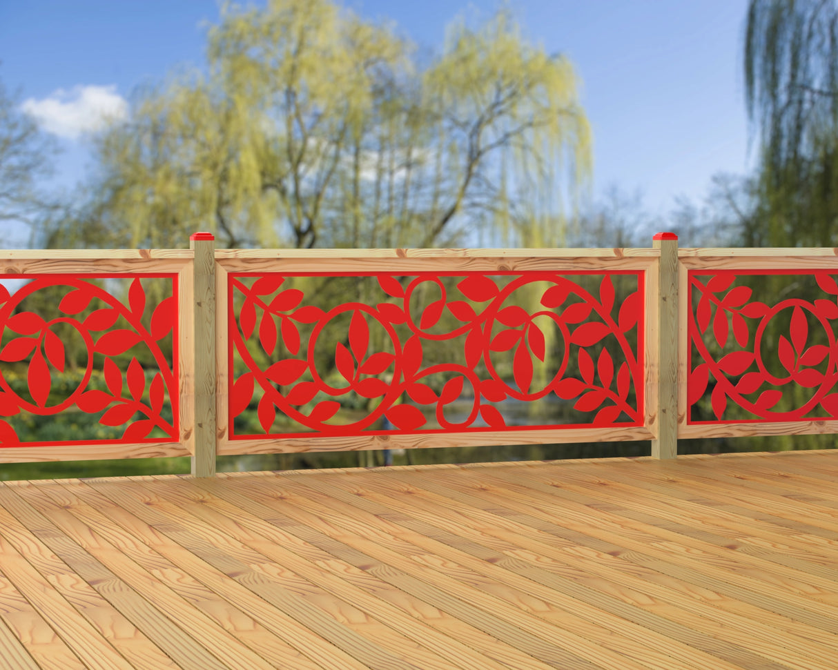 80"x30" - Vine Pattern Fence/Gate Panel Insert - Madison Iron and Wood