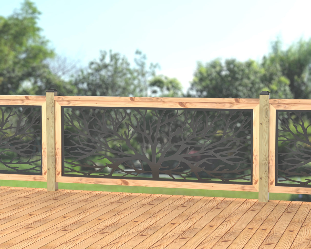 80"x30" - Bare Tree Fence/Gate Panel Insert - Madison Iron and Wood