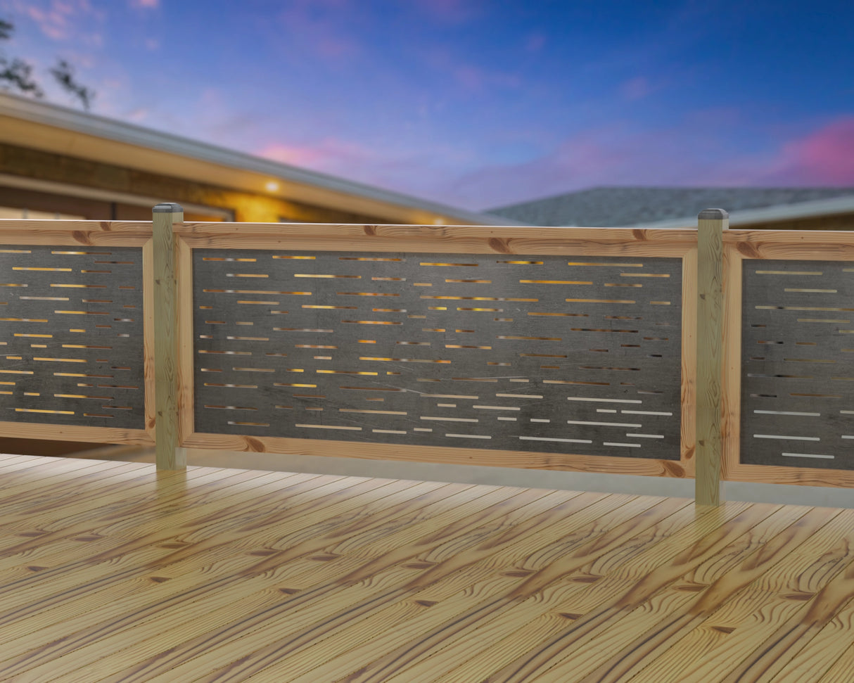 Digital Lines Design Railing Panel Insert - Madison Iron and Wood