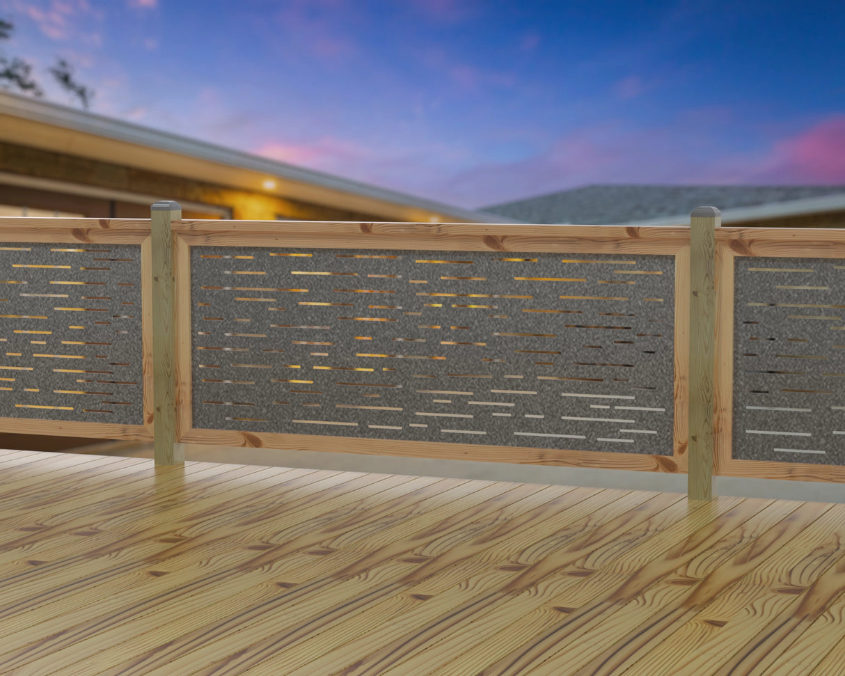 Digital Lines Design Railing Panel Insert - Madison Iron and Wood