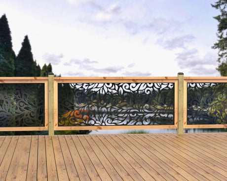 80"x30" - Flowing Leaves Fence/Gate Panel Insert - Madison Iron and Wood