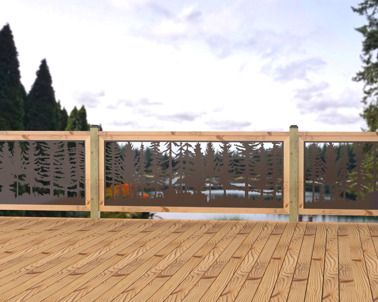 Forest Landscape Railing Panel Insert - Madison Iron and Wood