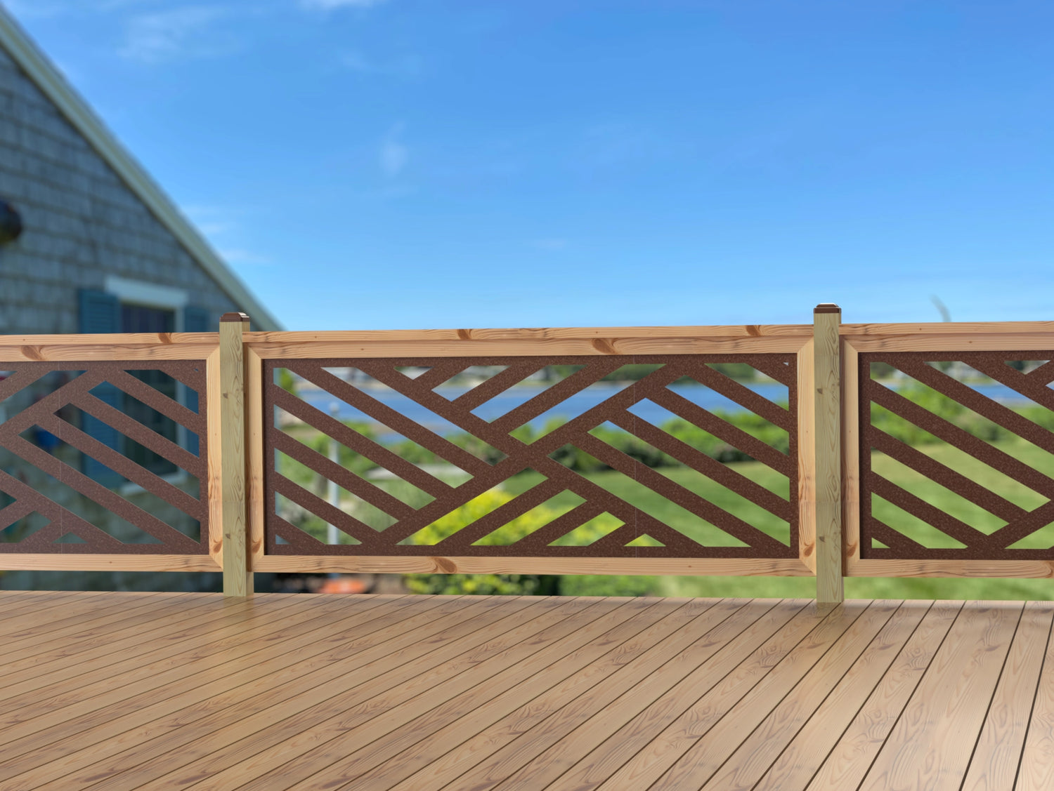 80"x30" - Modern Design Fence/Gate Panel Insert - Madison Iron and Wood