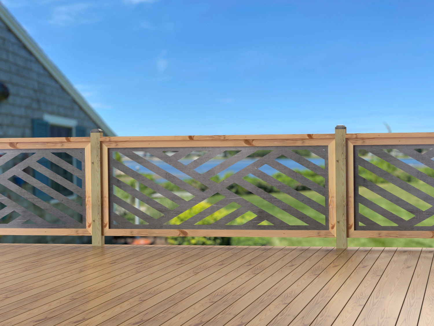 80"x30" - Modern Design Fence/Gate Panel Insert - Madison Iron and Wood