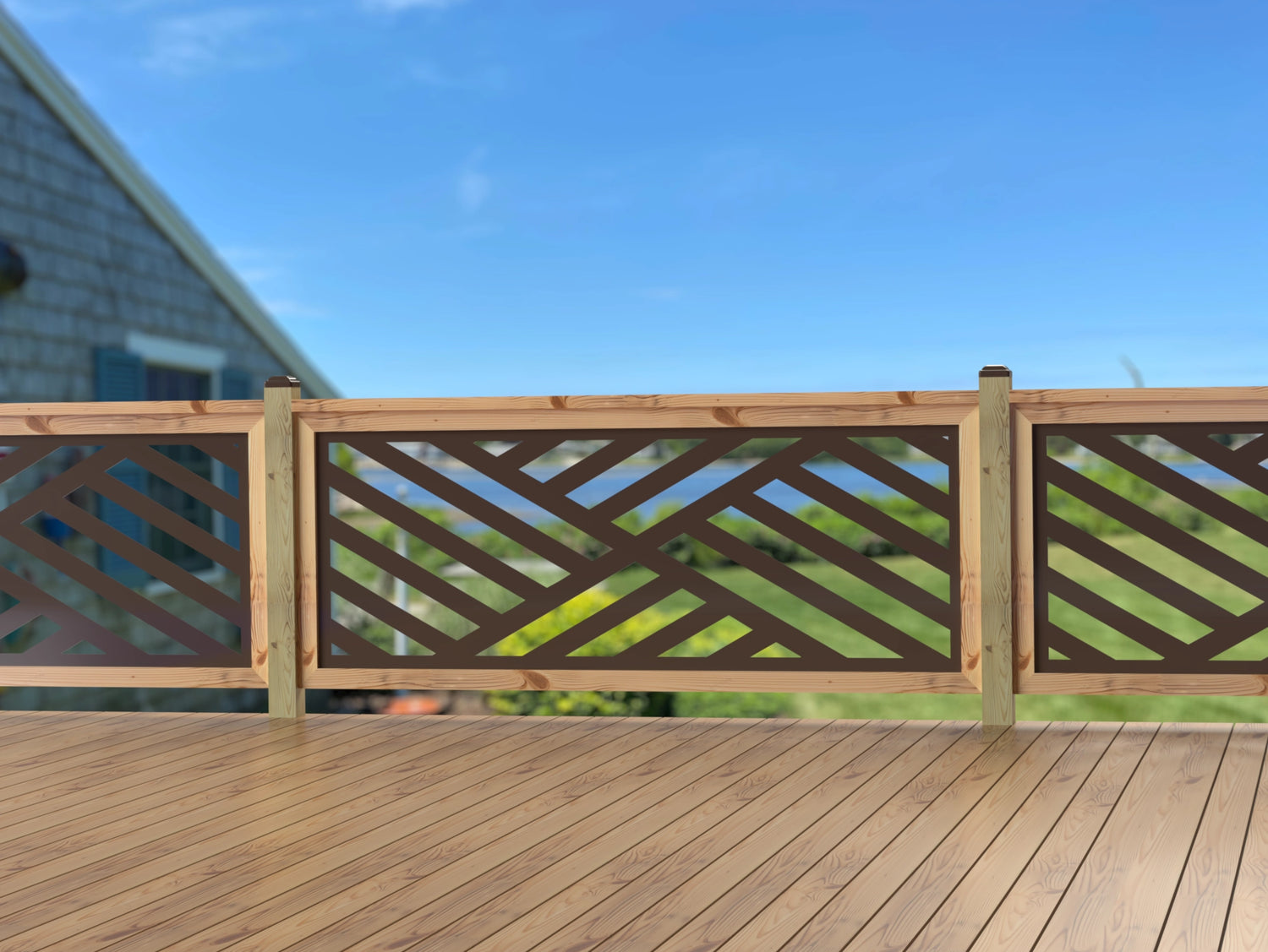 80"x30" - Modern Design Fence/Gate Panel Insert - Madison Iron and Wood