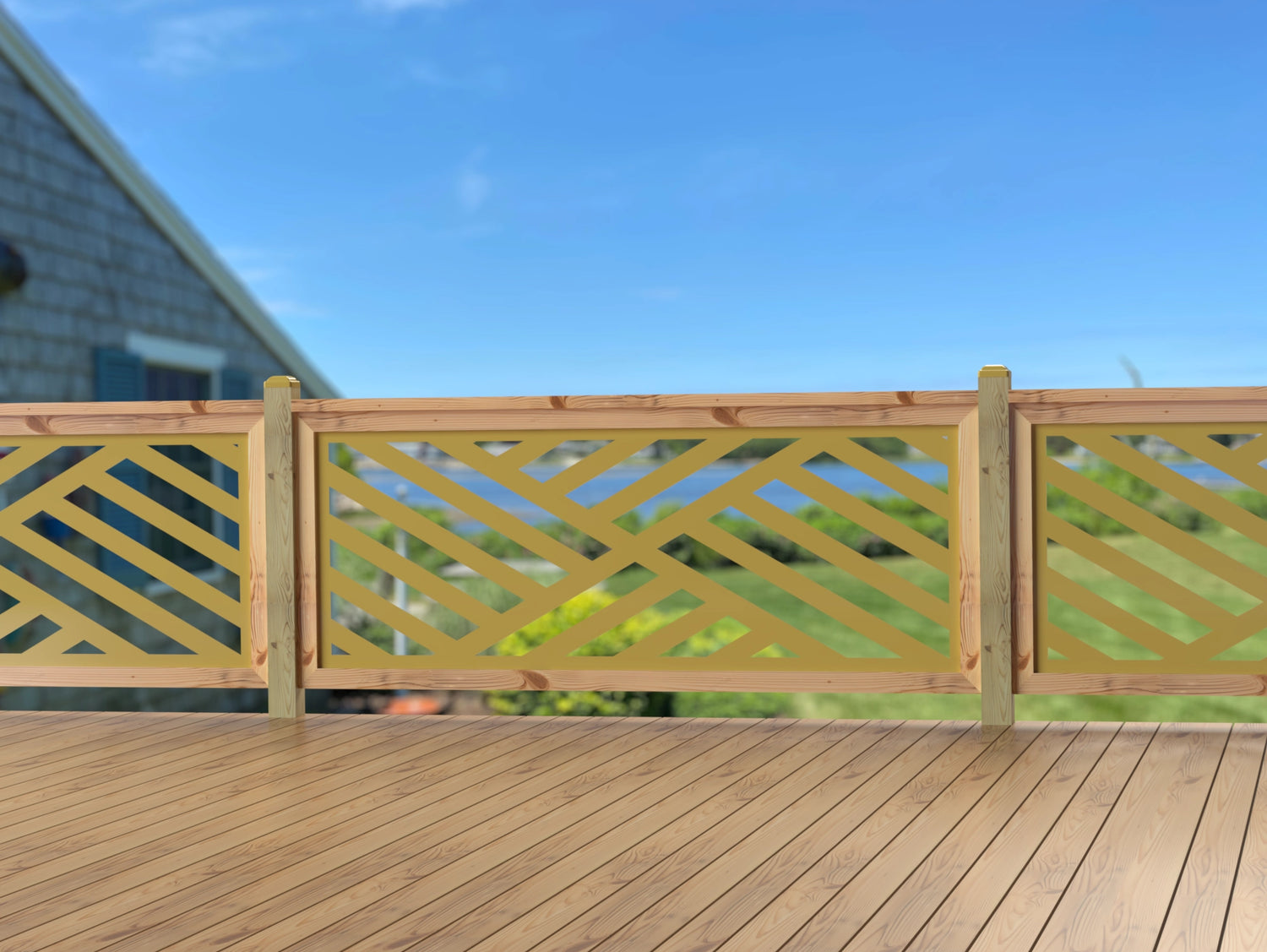 80"x30" - Modern Design Fence/Gate Panel Insert - Madison Iron and Wood