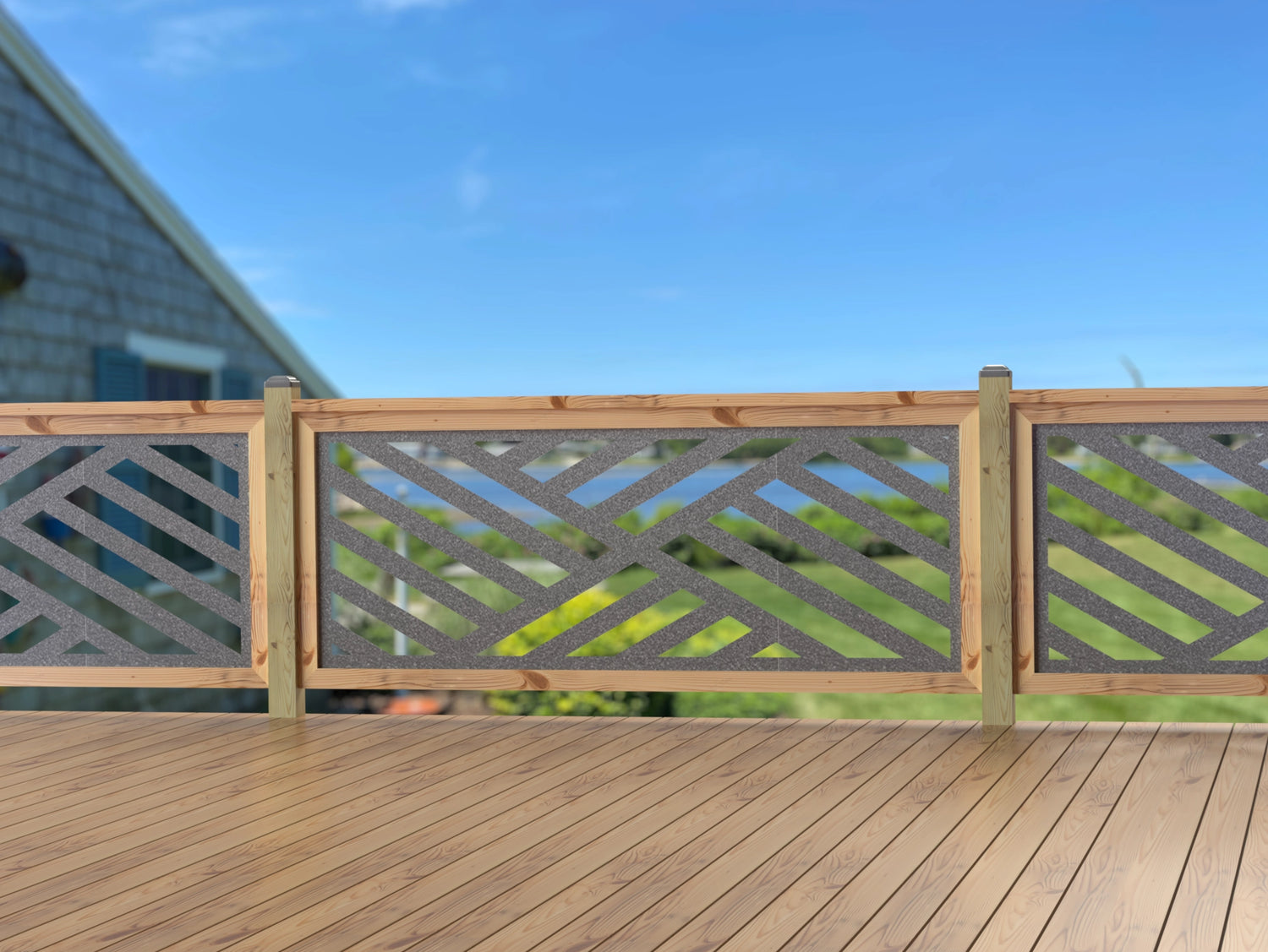 80"x30" - Modern Design Fence/Gate Panel Insert - Madison Iron and Wood