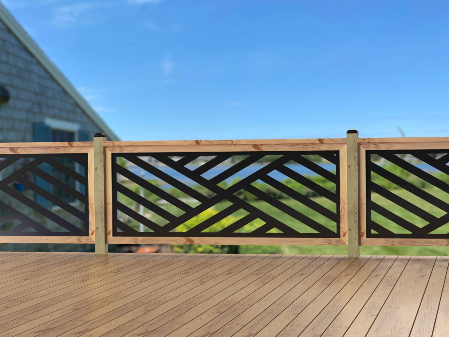 80"x30" - Modern Design Fence/Gate Panel Insert - Madison Iron and Wood