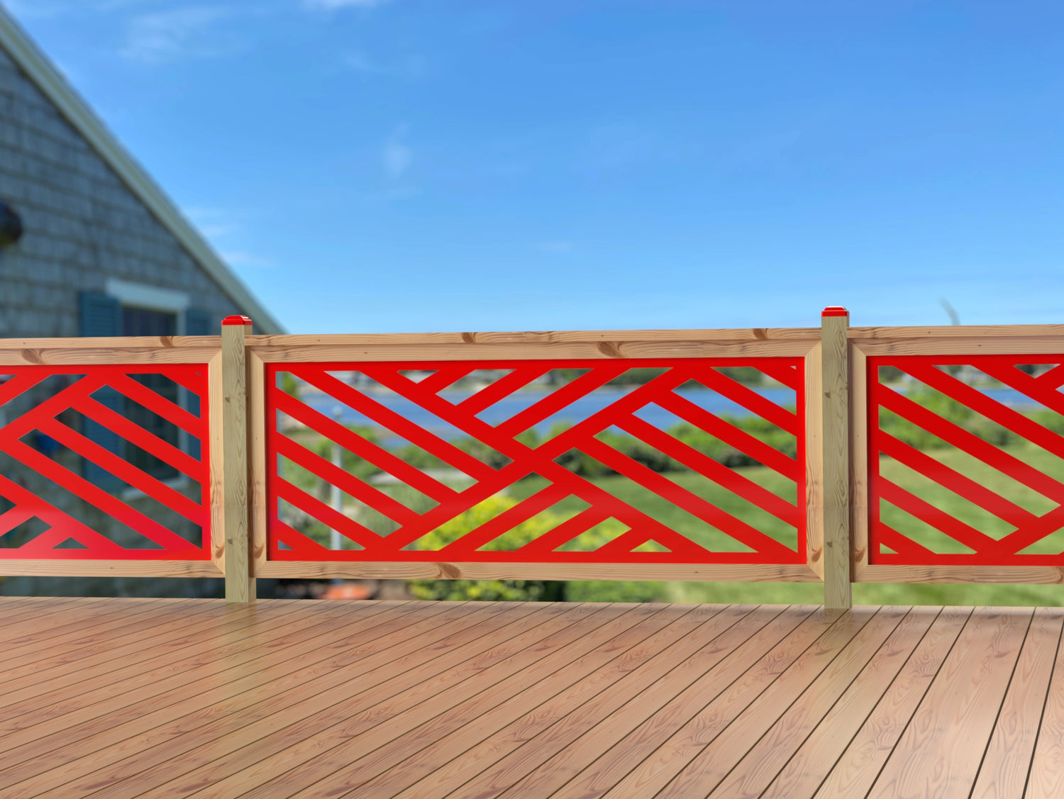 80"x30" - Modern Design Fence/Gate Panel Insert - Madison Iron and Wood