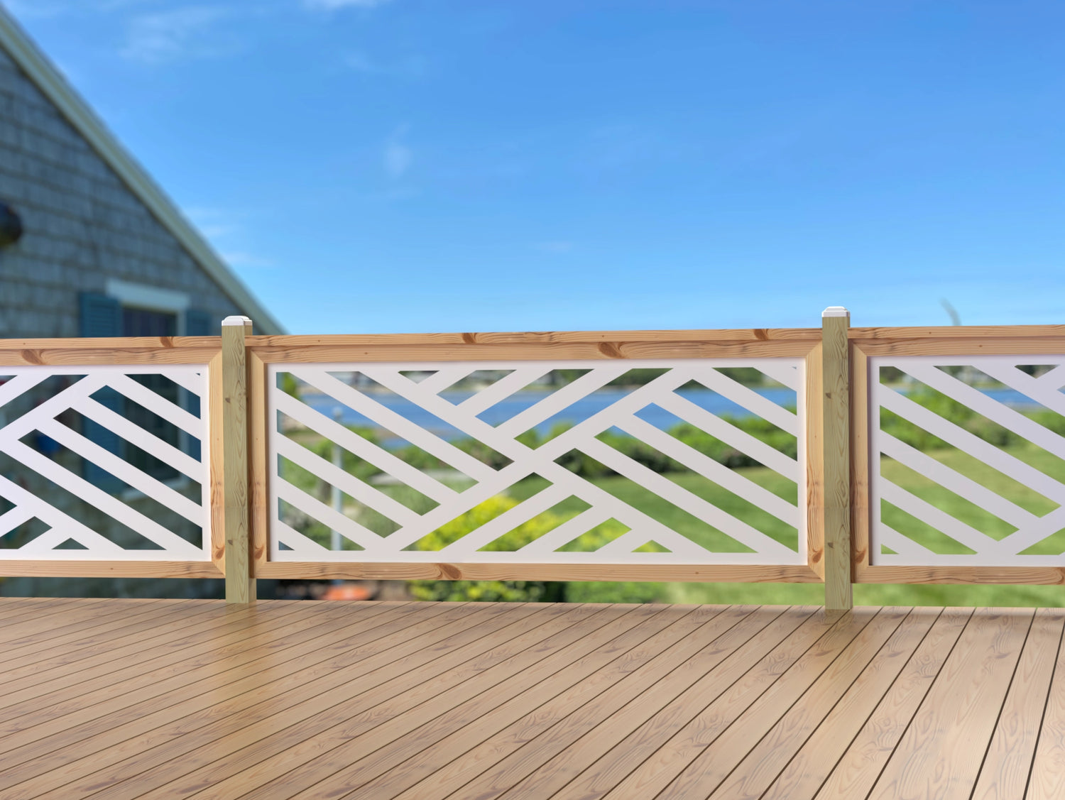 80"x30" - Modern Design Fence/Gate Panel Insert - Madison Iron and Wood