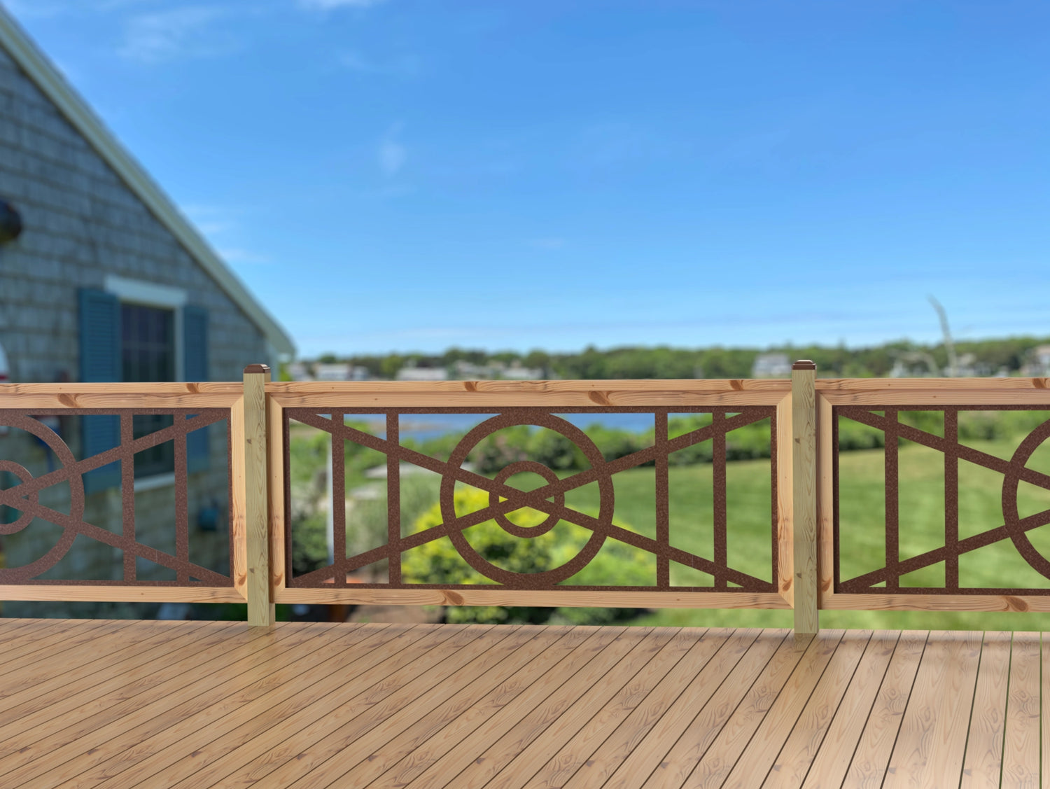 80"x30" - Modern Nautical Design Fence/Gate Panel Insert - Madison Iron and Wood