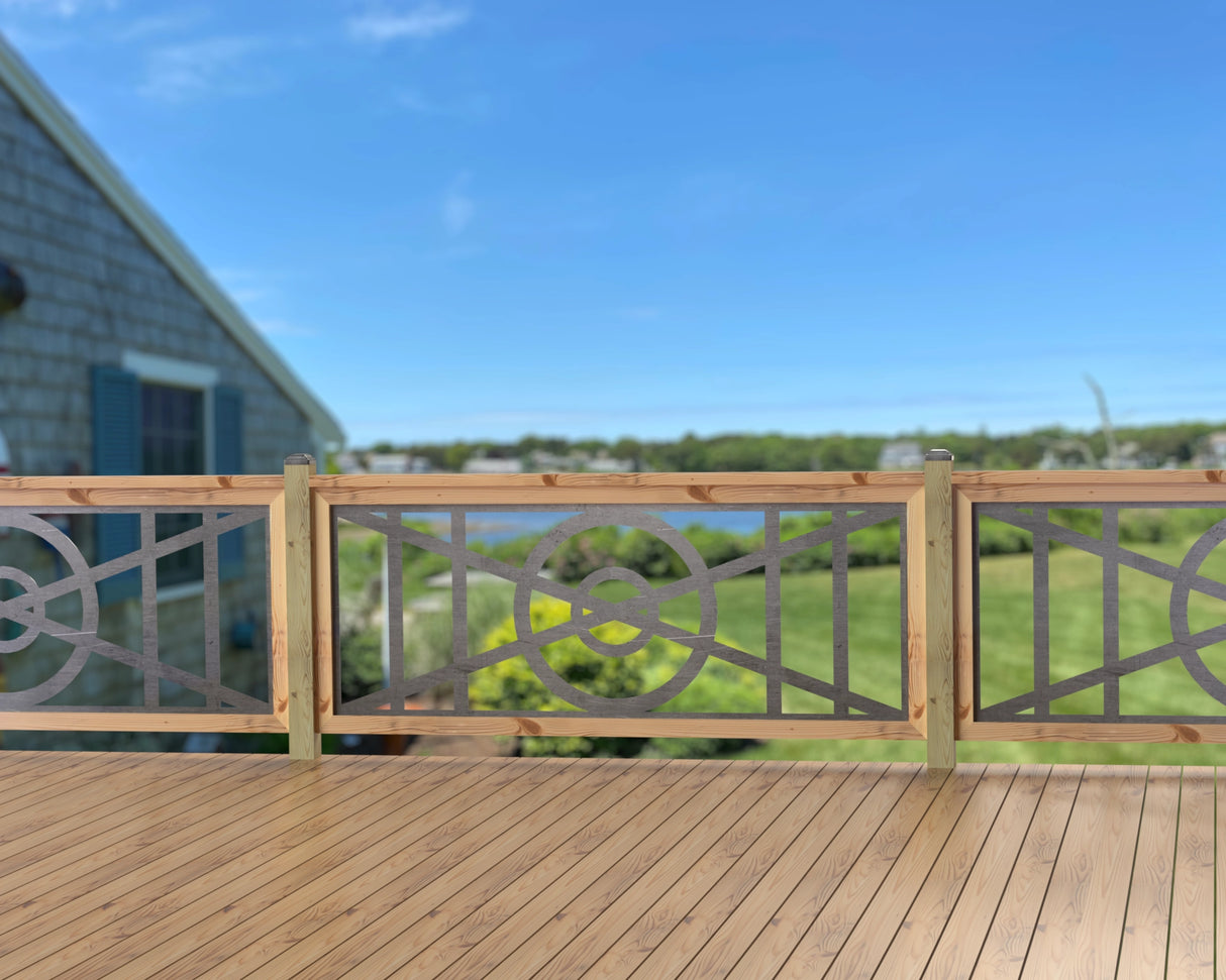 80"x30" - Modern Nautical Design Fence/Gate Panel Insert - Madison Iron and Wood