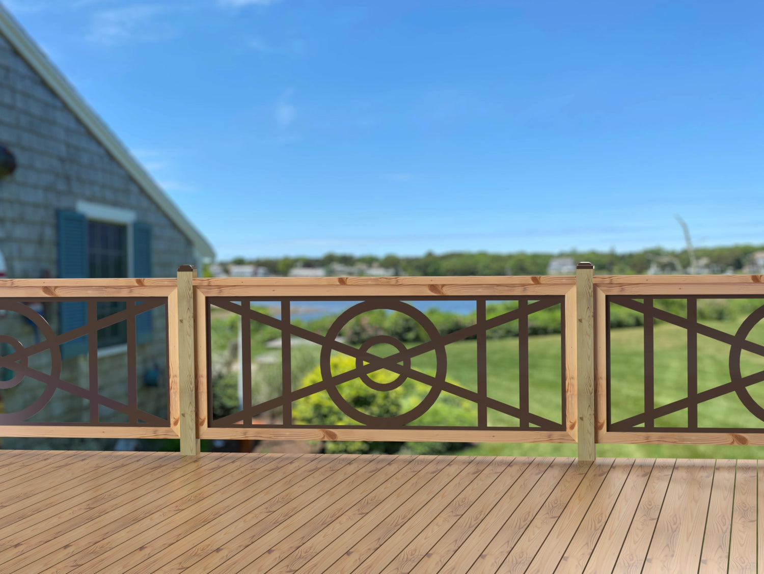 80"x30" - Modern Nautical Design Fence/Gate Panel Insert - Madison Iron and Wood