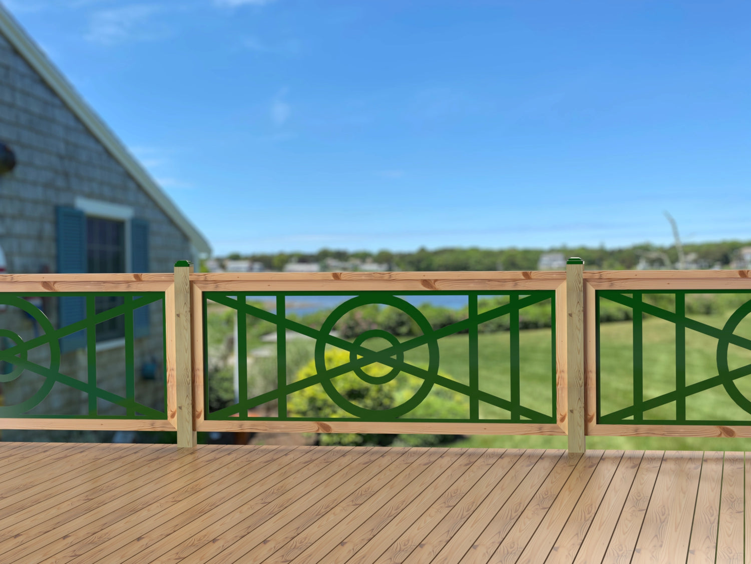 80"x30" - Modern Nautical Design Fence/Gate Panel Insert - Madison Iron and Wood