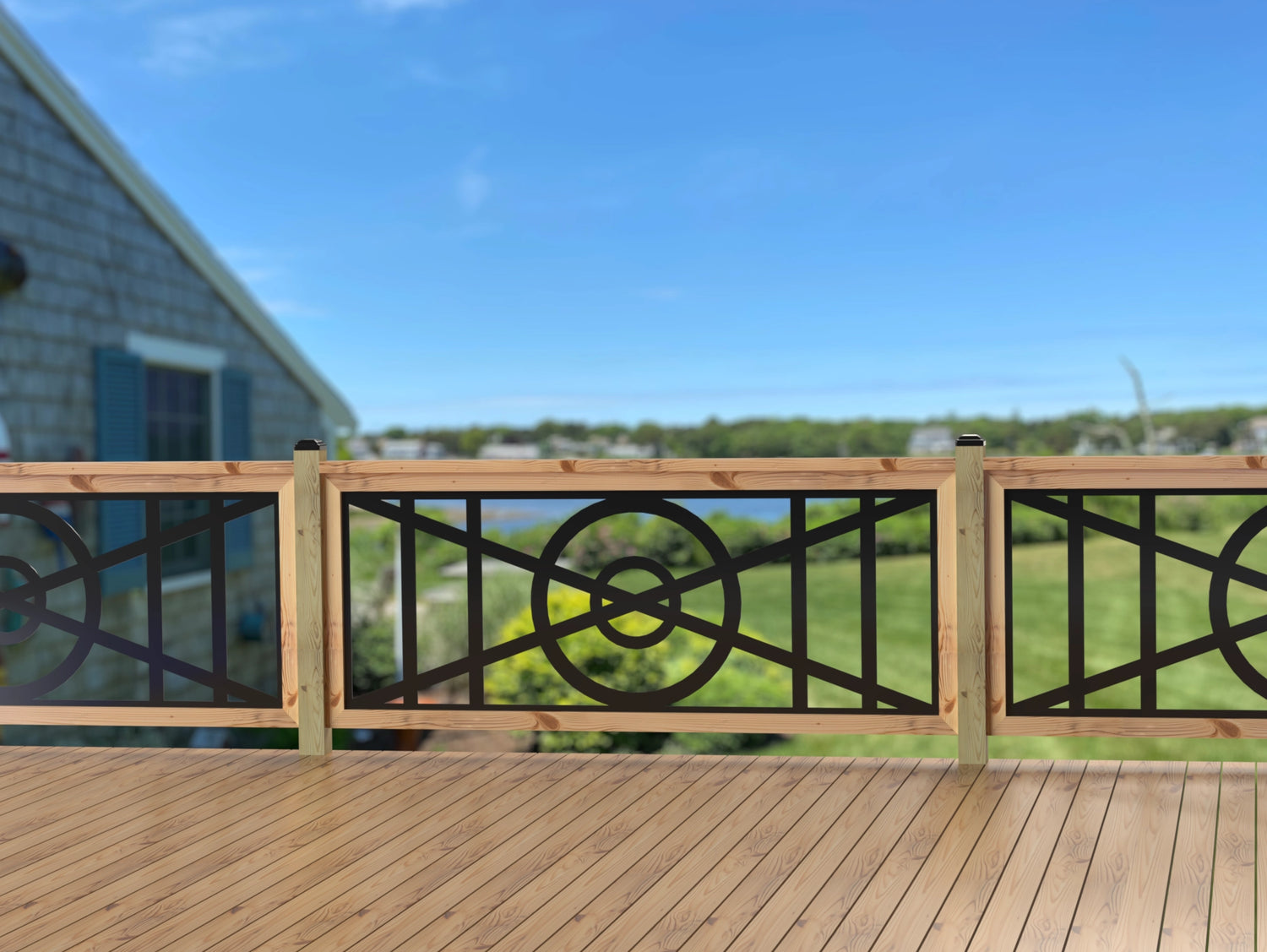 80"x30" - Modern Nautical Design Fence/Gate Panel Insert - Madison Iron and Wood