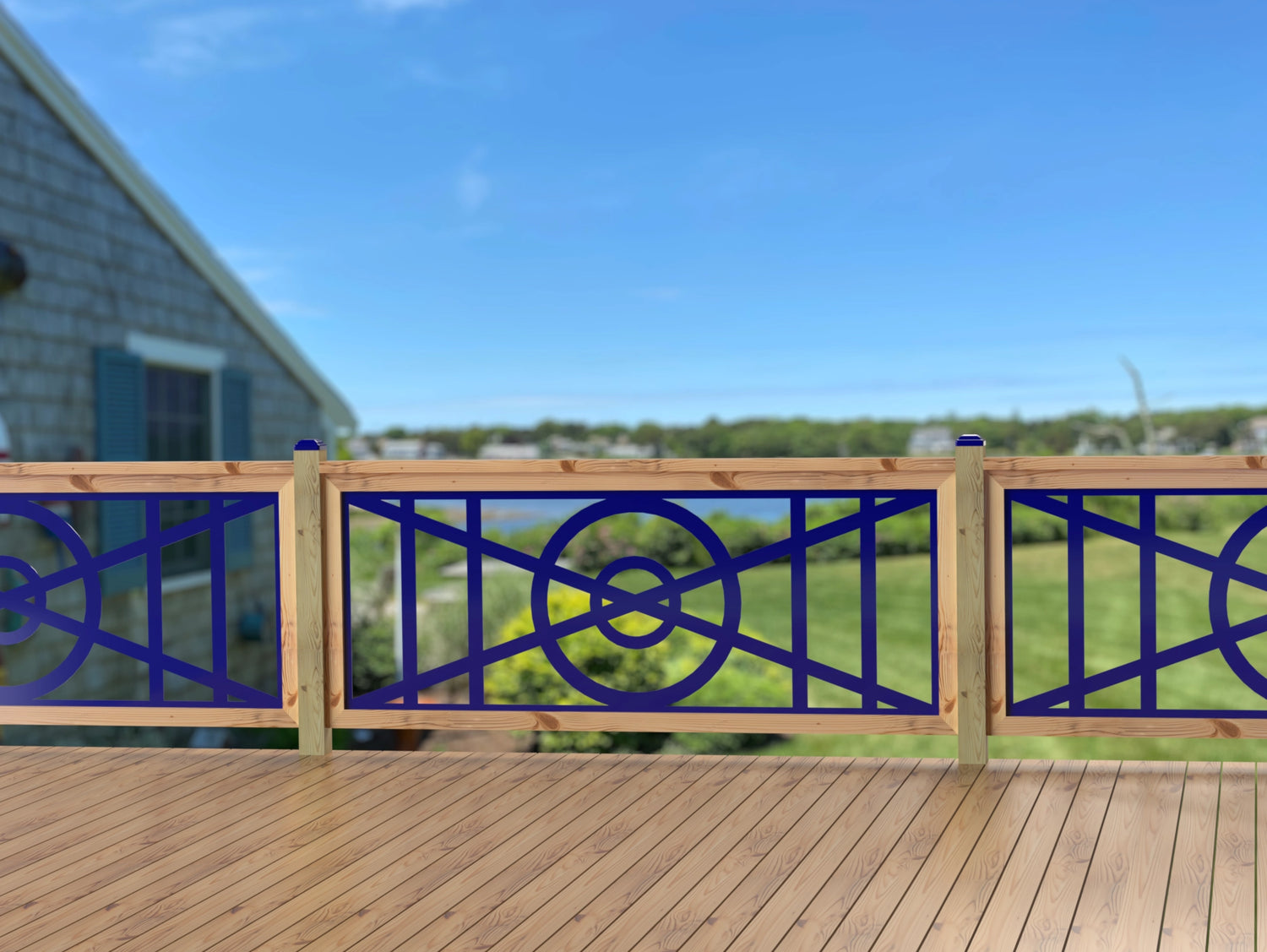 80"x30" - Modern Nautical Design Fence/Gate Panel Insert - Madison Iron and Wood