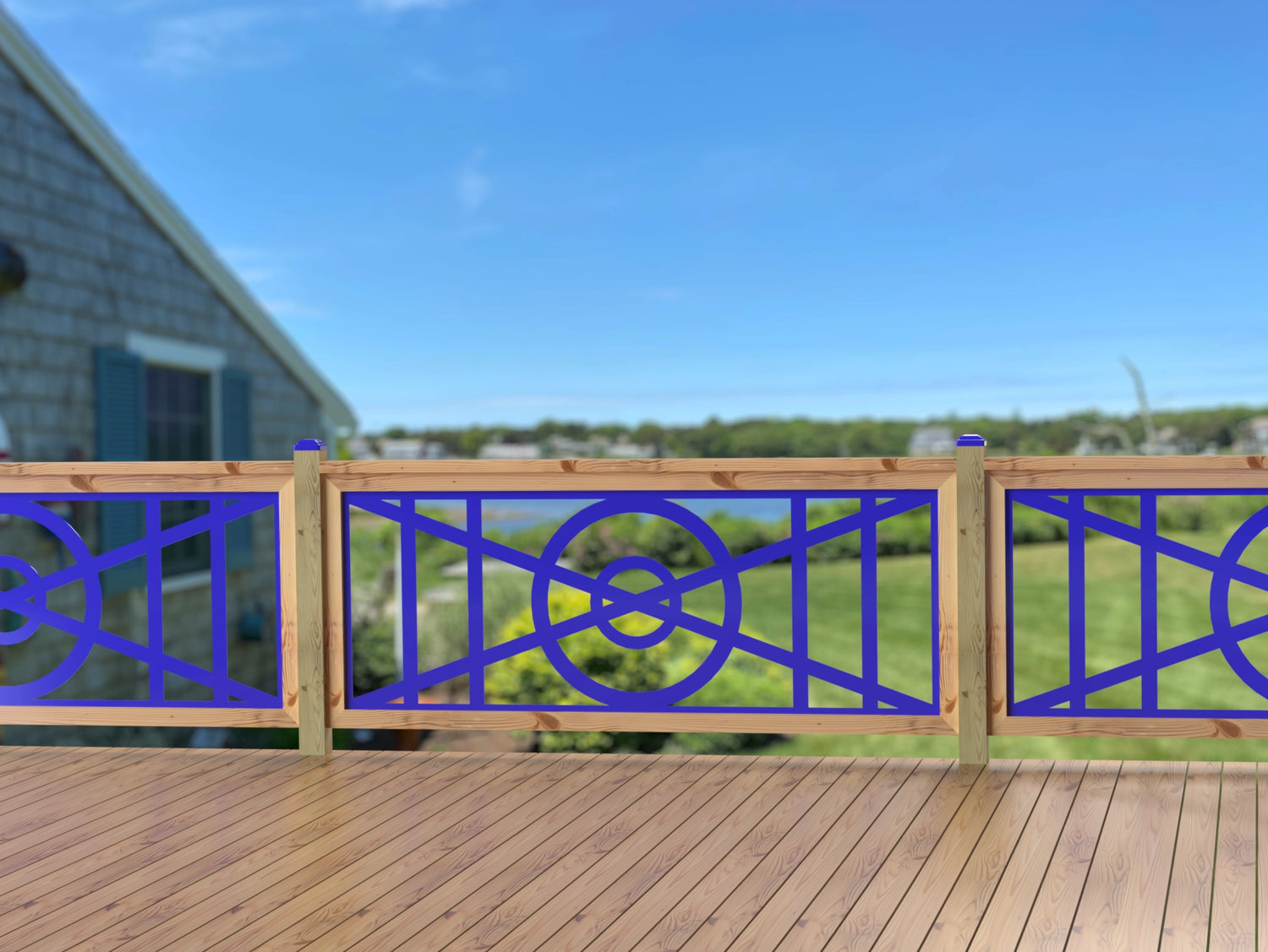 80"x30" - Modern Nautical Design Fence/Gate Panel Insert - Madison Iron and Wood