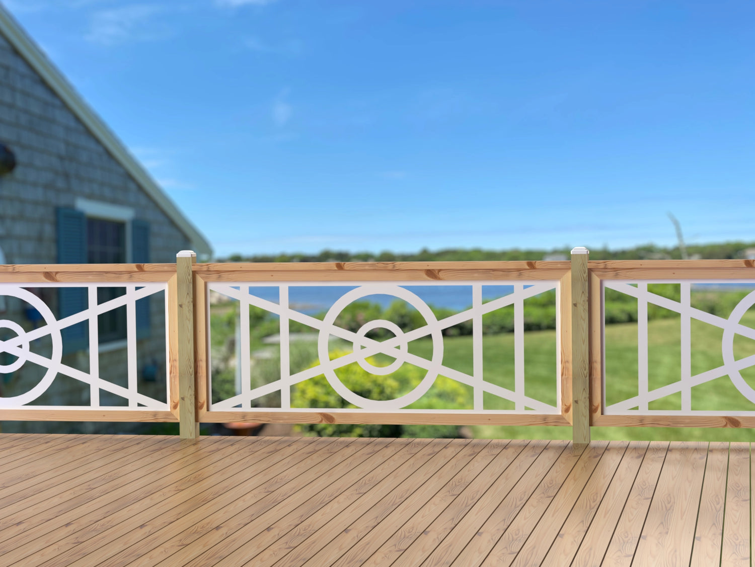 80"x30" - Modern Nautical Design Fence/Gate Panel Insert - Madison Iron and Wood