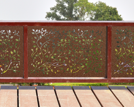 80"x30" - Wind Blown Leaves Fence/Gate Panel Insert - Madison Iron and Wood