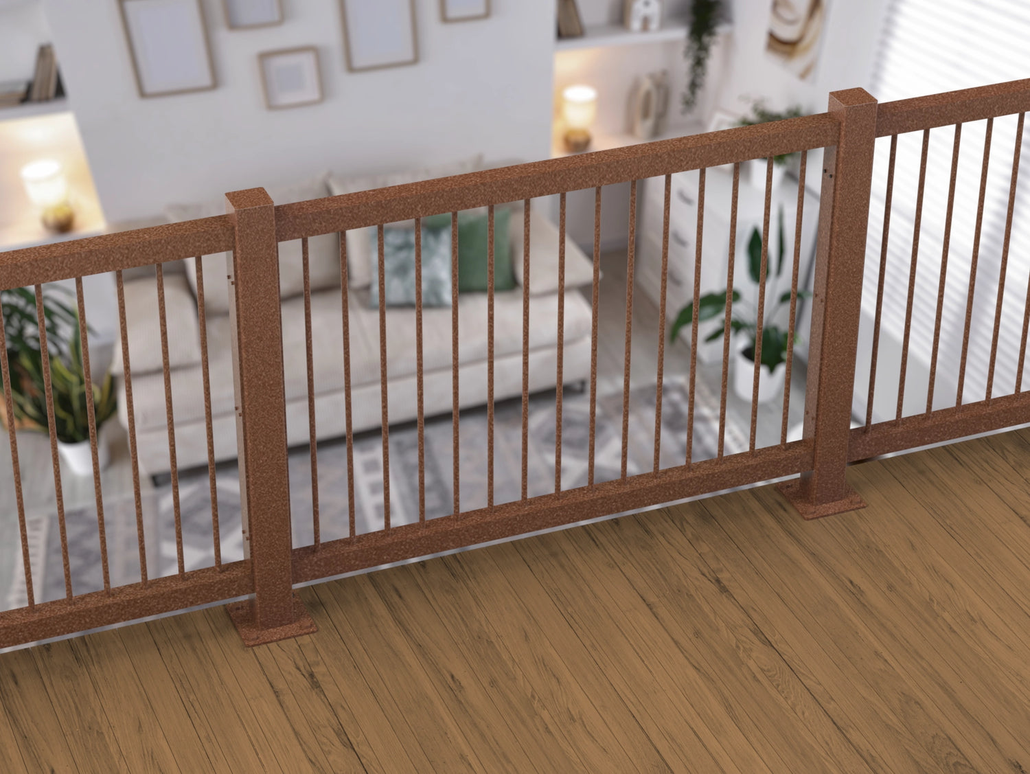 80"x30" - Round Spindle Railing Panel Insert - Madison Iron and Wood