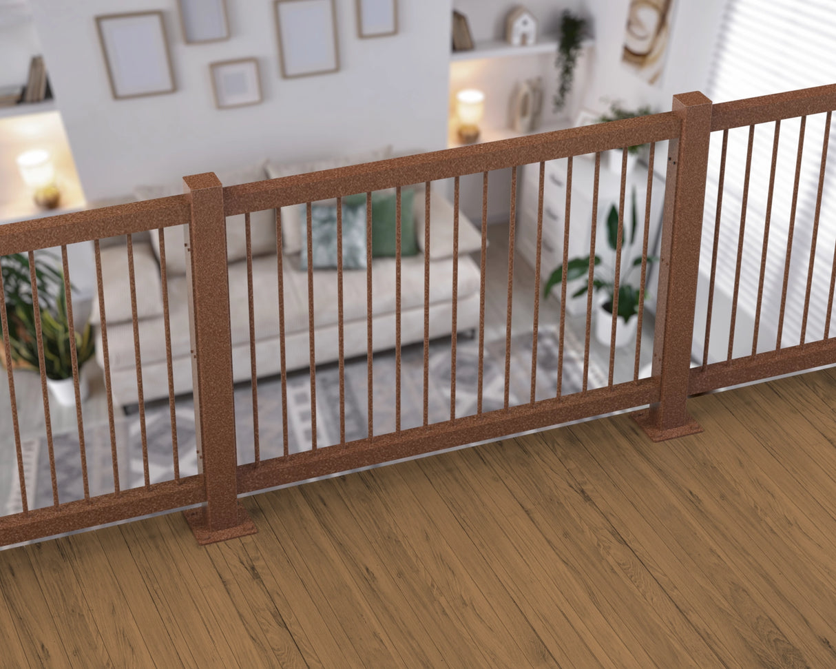 80"x30" - Round Spindle Railing Panel Insert - Madison Iron and Wood