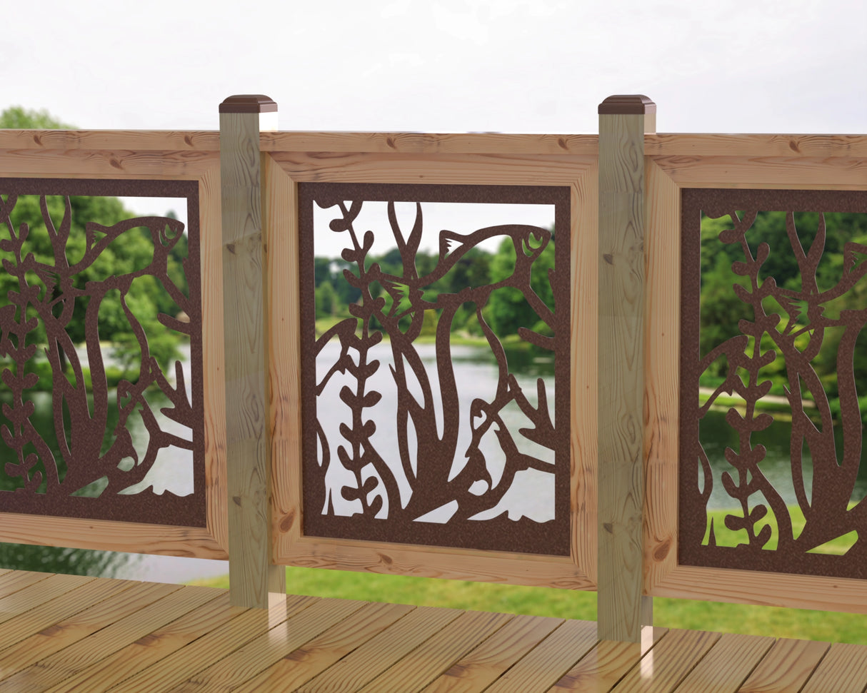 Bass Pond Railing Panel Insert - Madison Iron and Wood