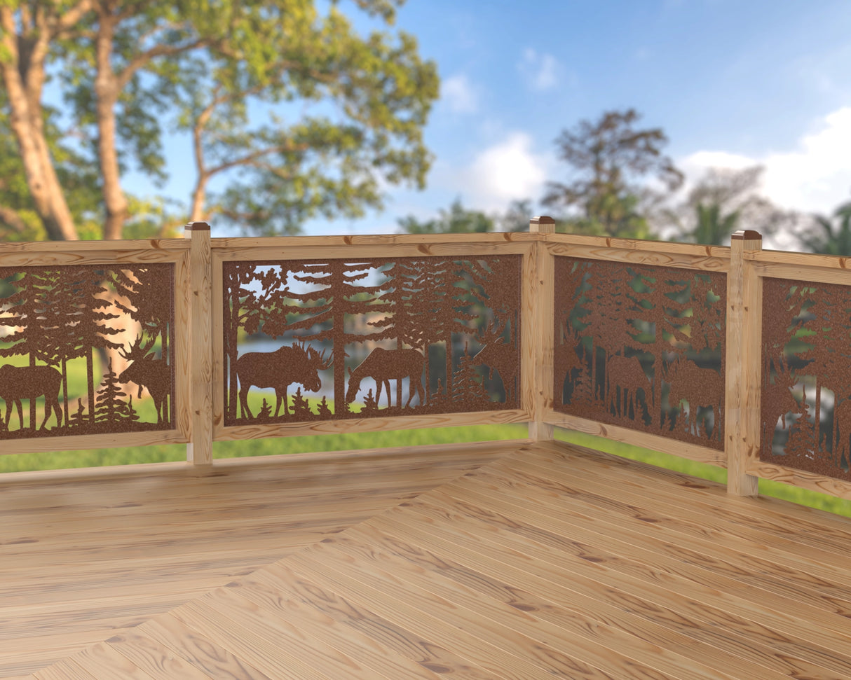 Moose Landscape Railing Panel Insert - Madison Iron and Wood