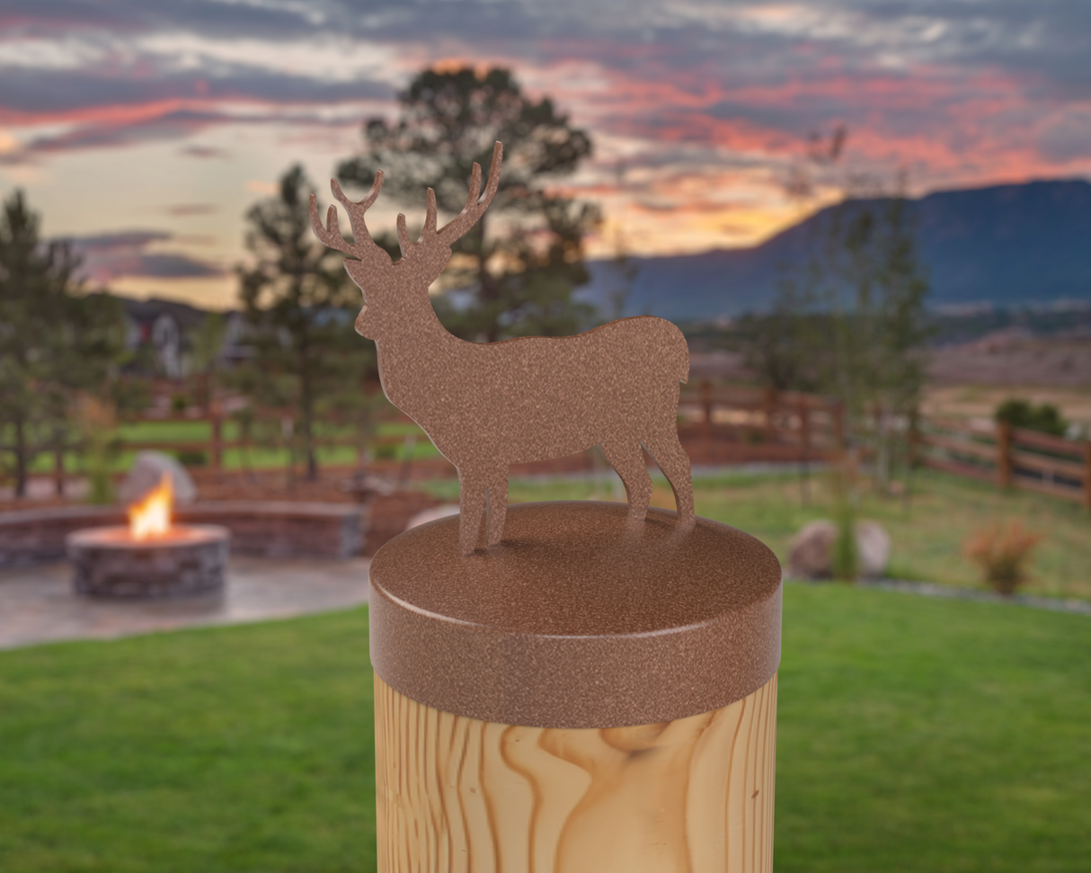 Deer, Round Post Cap (4x4 Round Post Size) - Madison Iron and Wood