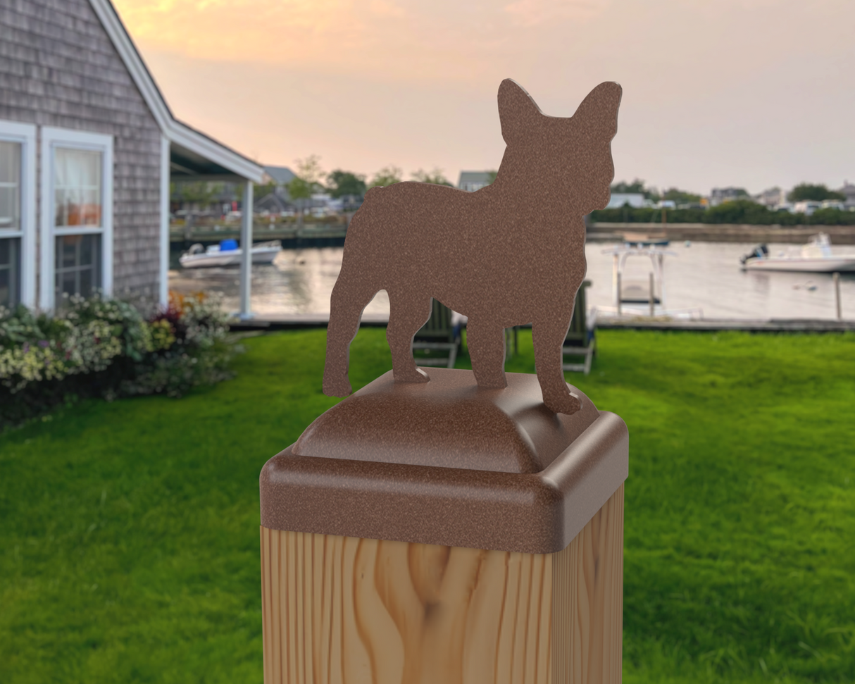 4x4 French Bulldog Post Cap (Fits 3.5 x 3.5 Post Size) - Madison Iron and Wood