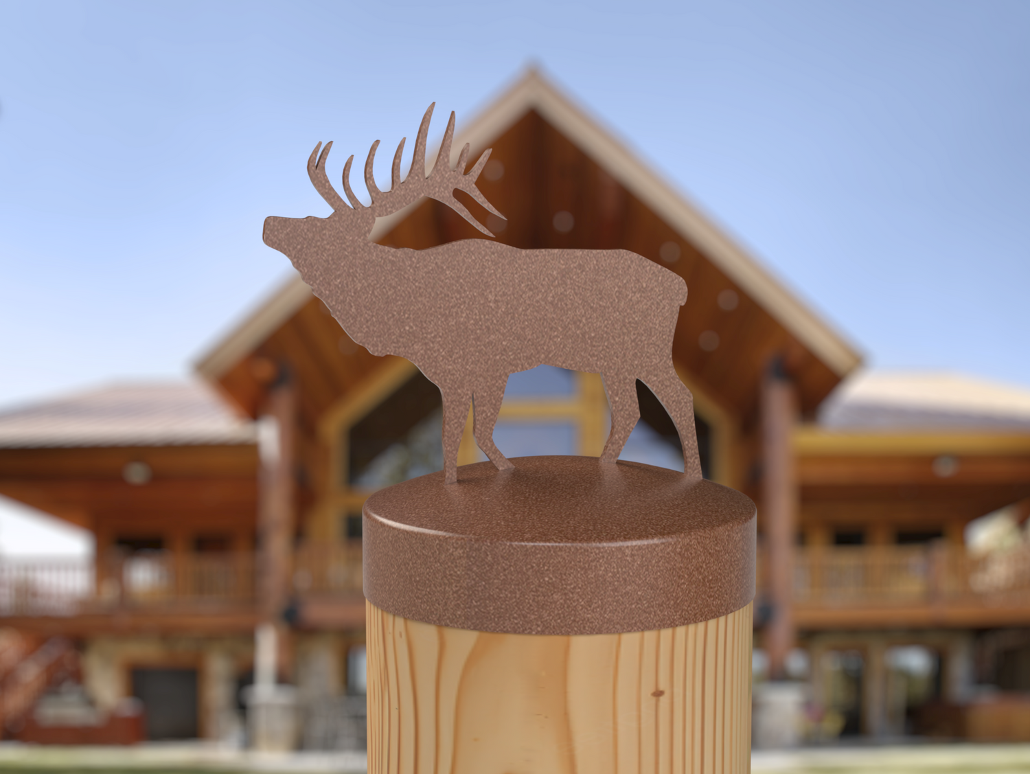 Elk, Round Post Cap (4x4 Round Post Size) - Madison Iron and Wood