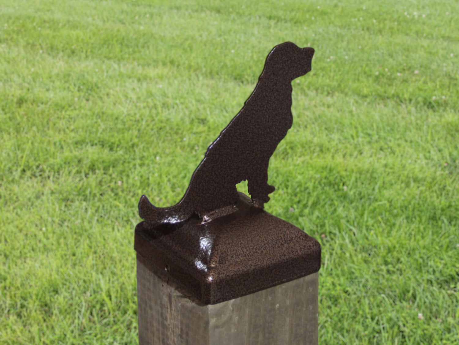 6X6 Golden Retriever Post Cap (5.5 x 5.5 Post Size) - Madison Iron and Wood
