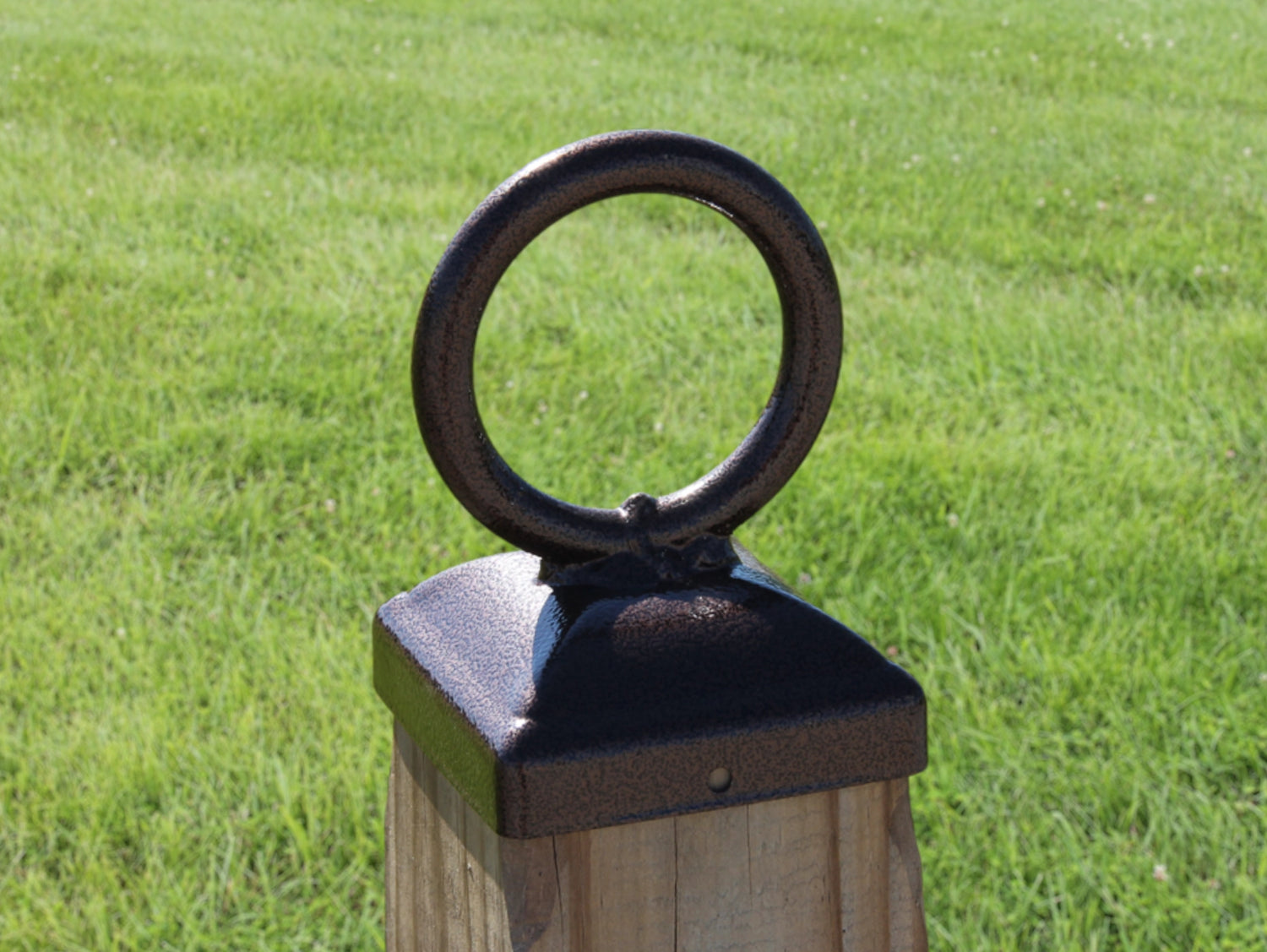 4x4 Nautical Rope Ring Post Cap (3.5 x 3.5 Post Size) - Madison Iron and Wood