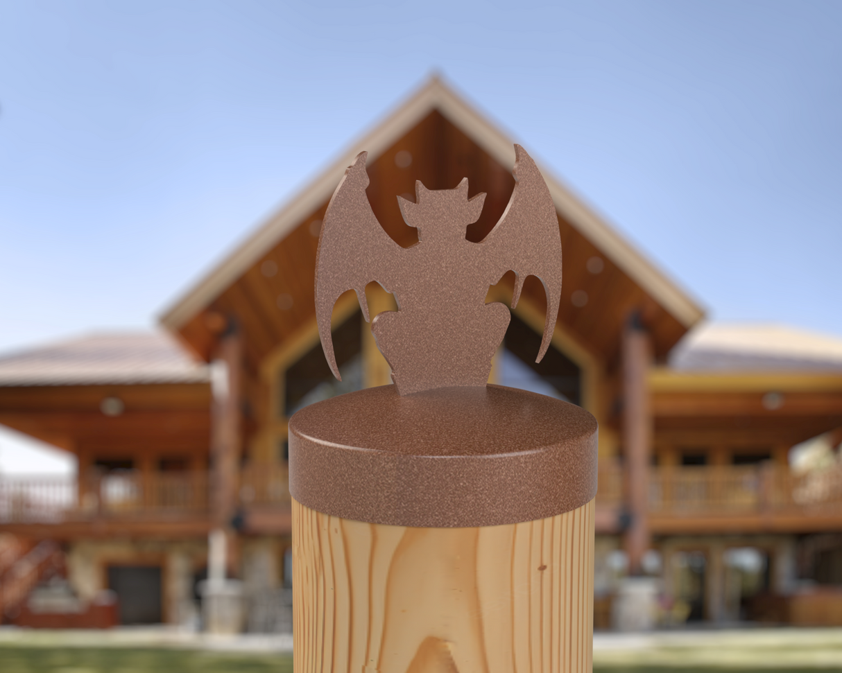 Gargoyle, Round Post Cap (4x4 Round Post Size) - Madison Iron and Wood