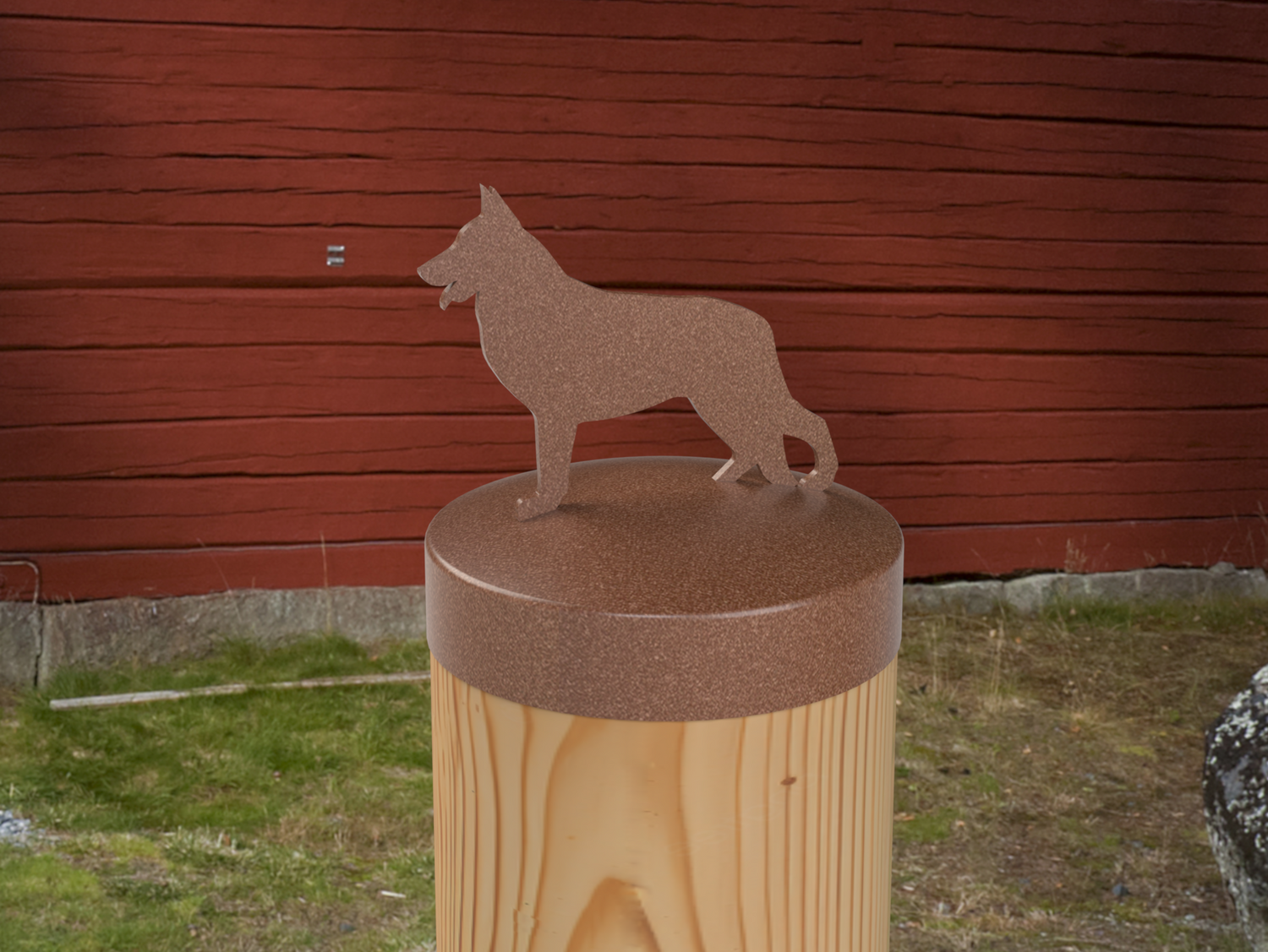 German Shepherd, Round Post Cap (4x4 Round Post Size) - Madison Iron and Wood