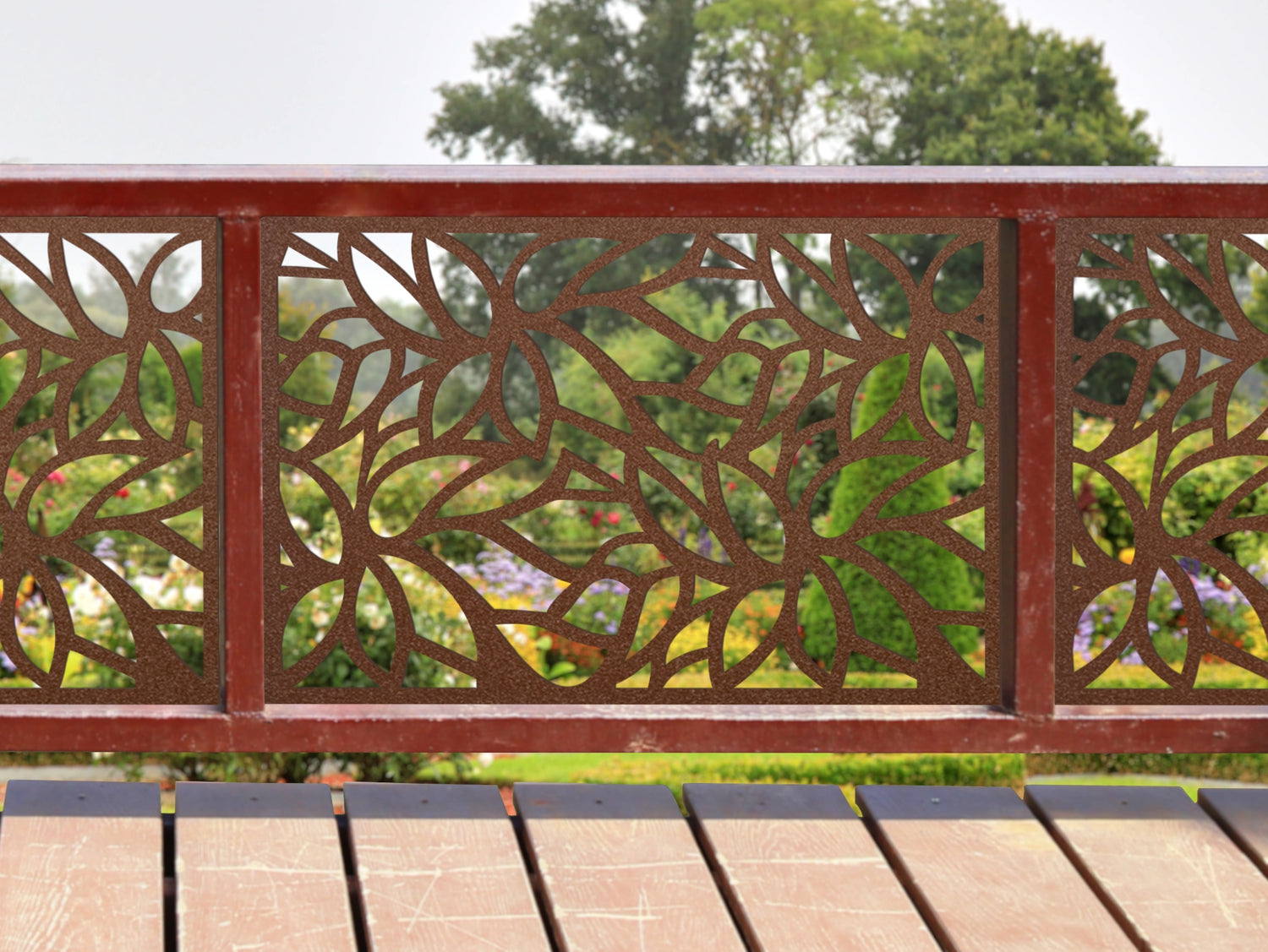 80"x30" - Leaf Pattern Fence/Gate Panel Insert - Madison Iron and Wood