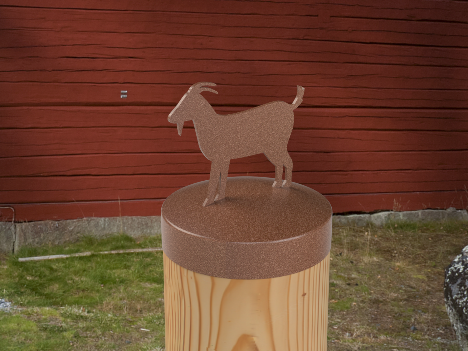 Goat, Round Post Cap (4x4 Round Post Size) - Madison Iron and Wood