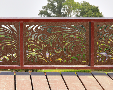 80"x30" - Elegant Scroll Design Fence/Gate Panel Insert - Madison Iron and Wood