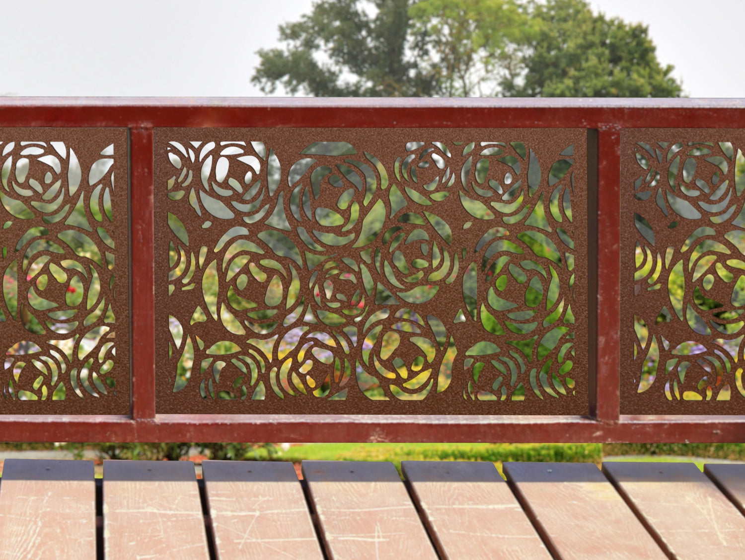 80"x30" - Rose Bush Fence/Gate Panel Insert - Madison Iron and Wood