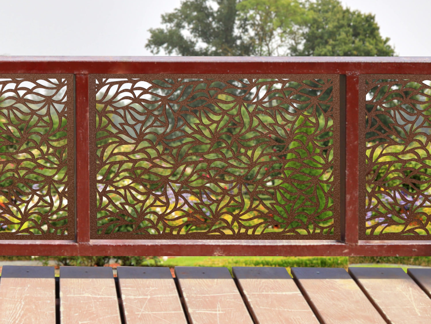 80"x30" - Garden Leaves Fence/Gate Panel Insert - Madison Iron and Wood