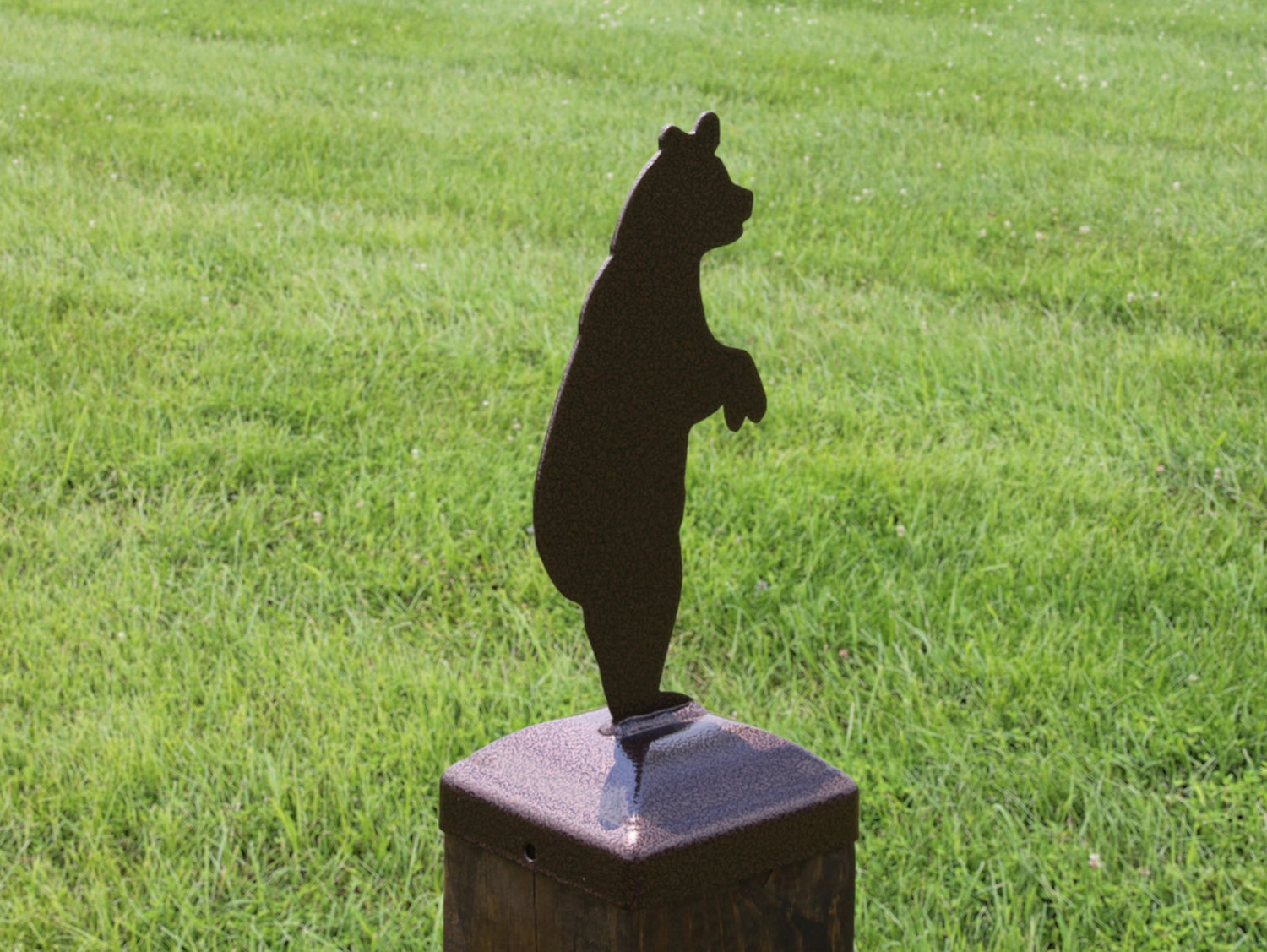 4x4 Bear Standing Post Cap (Fits 3.5 x 3.5 Post Size) - Madison Iron and Wood