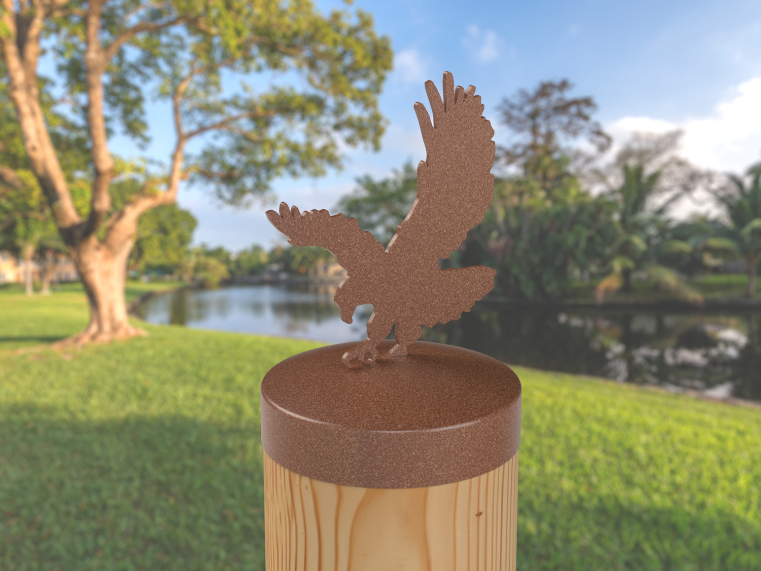 Eagle, Round Post Cap (4x4 Round Post Size) - Madison Iron and Wood