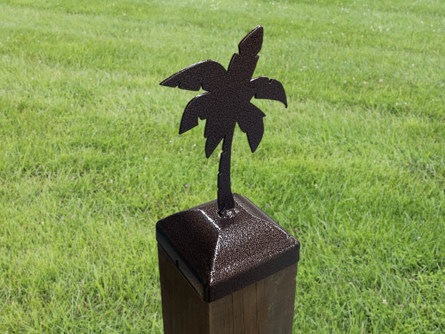 6X6 Palm Tree Post Cap (5.5 x 5.5 Post Size) - Madison Iron and Wood