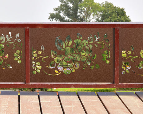 80"x30" - Floral Design Metal Fence/Gate Panel Insert - Madison Iron and Wood