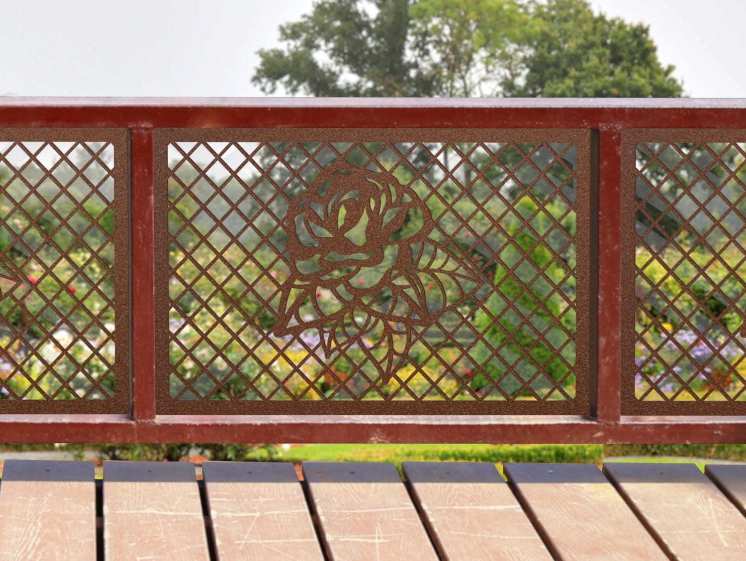 80"x30" - Rose Fence/Gate Panel Insert - Madison Iron and Wood