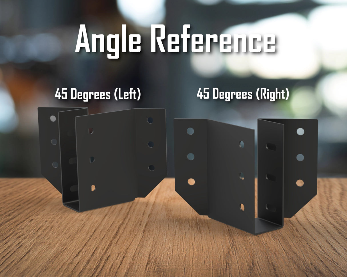 Angled Joist Hanger Brackets - True Sizes - Madison Iron and Wood