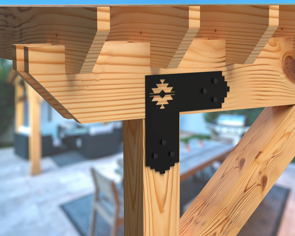 Aztec Style Brackets for 6" Post - Madison Iron and Wood