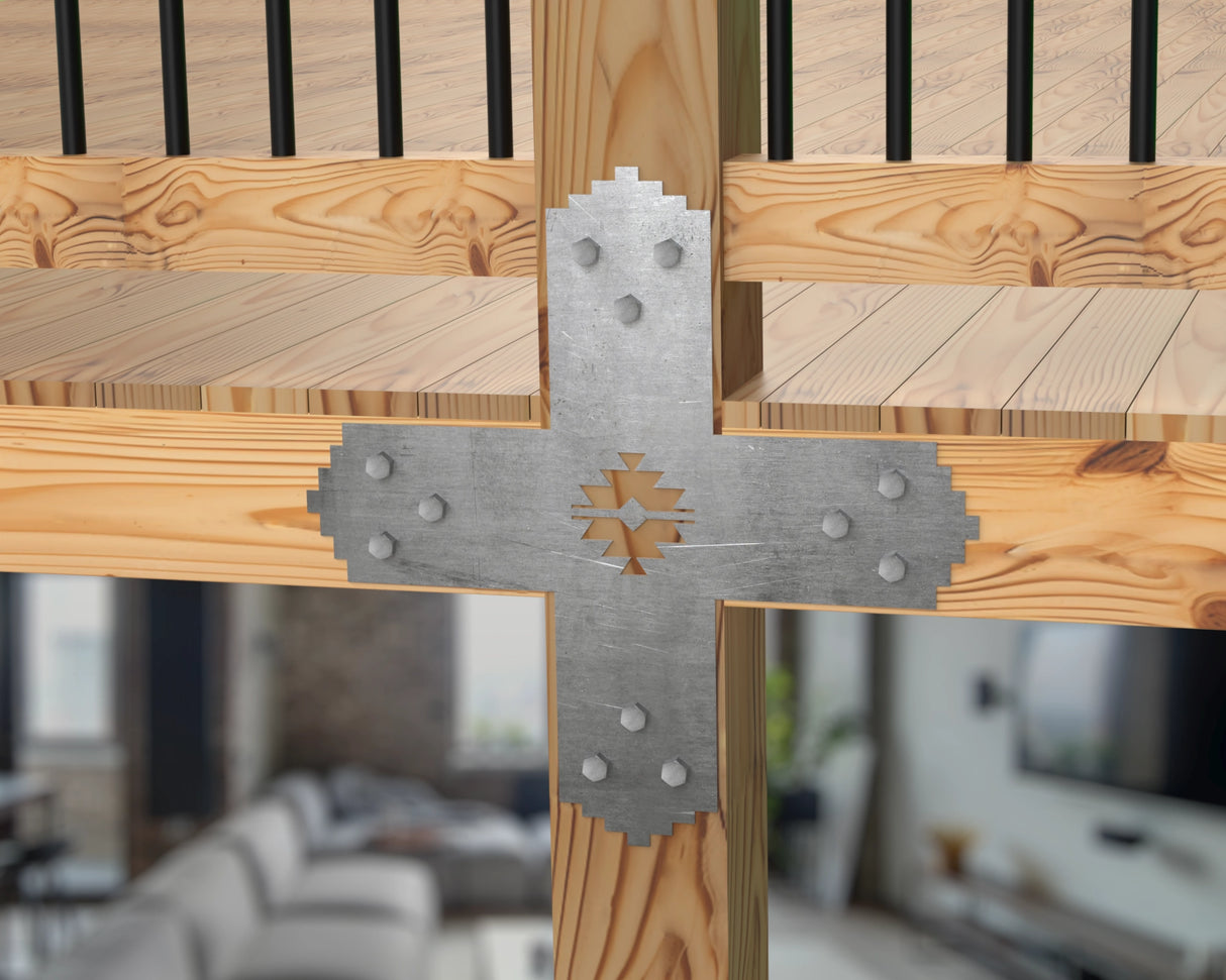 Aztec Style Brackets for 6" Post - Madison Iron and Wood