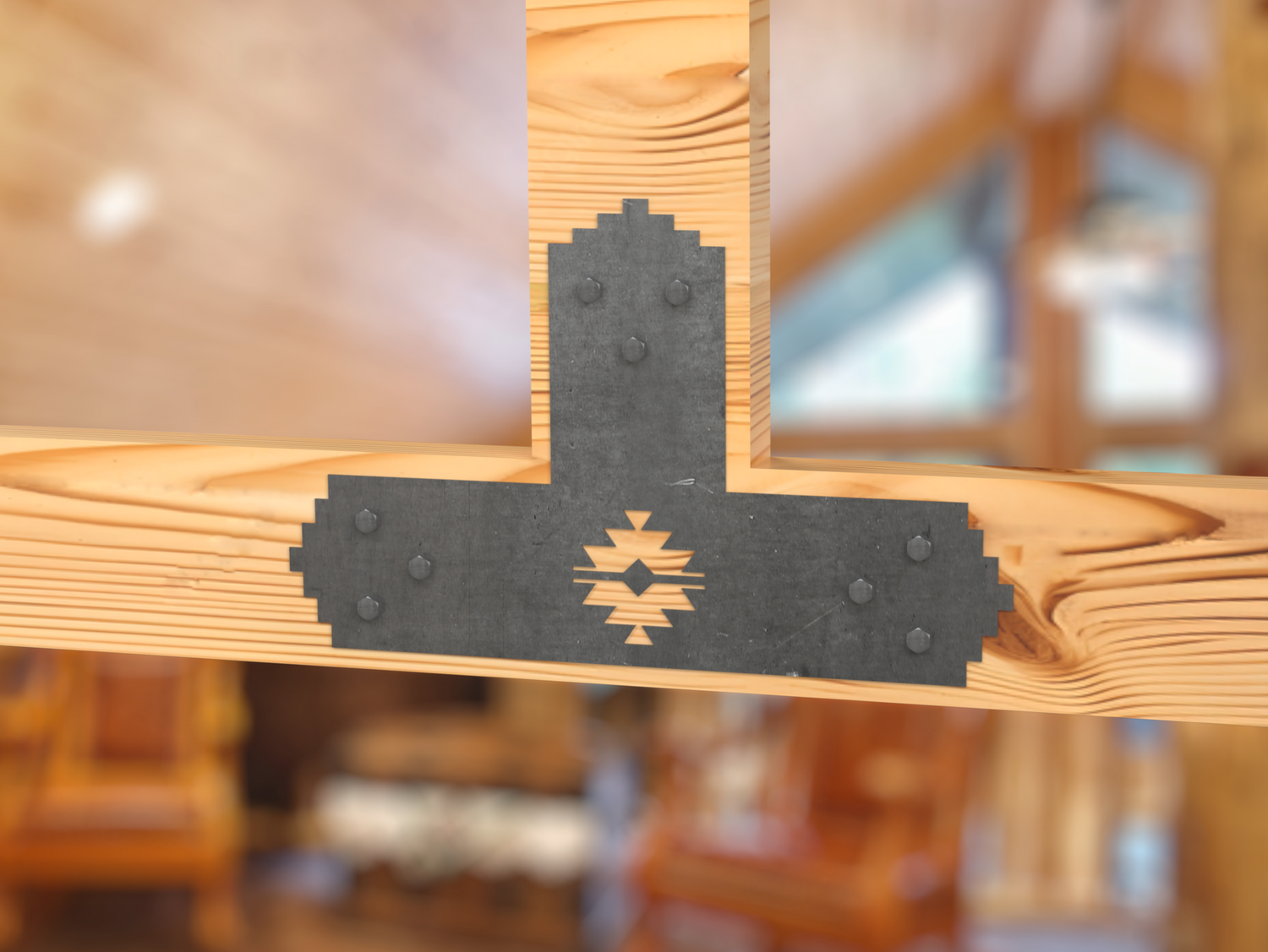 Aztec Style Brackets for 6" Post - Madison Iron and Wood