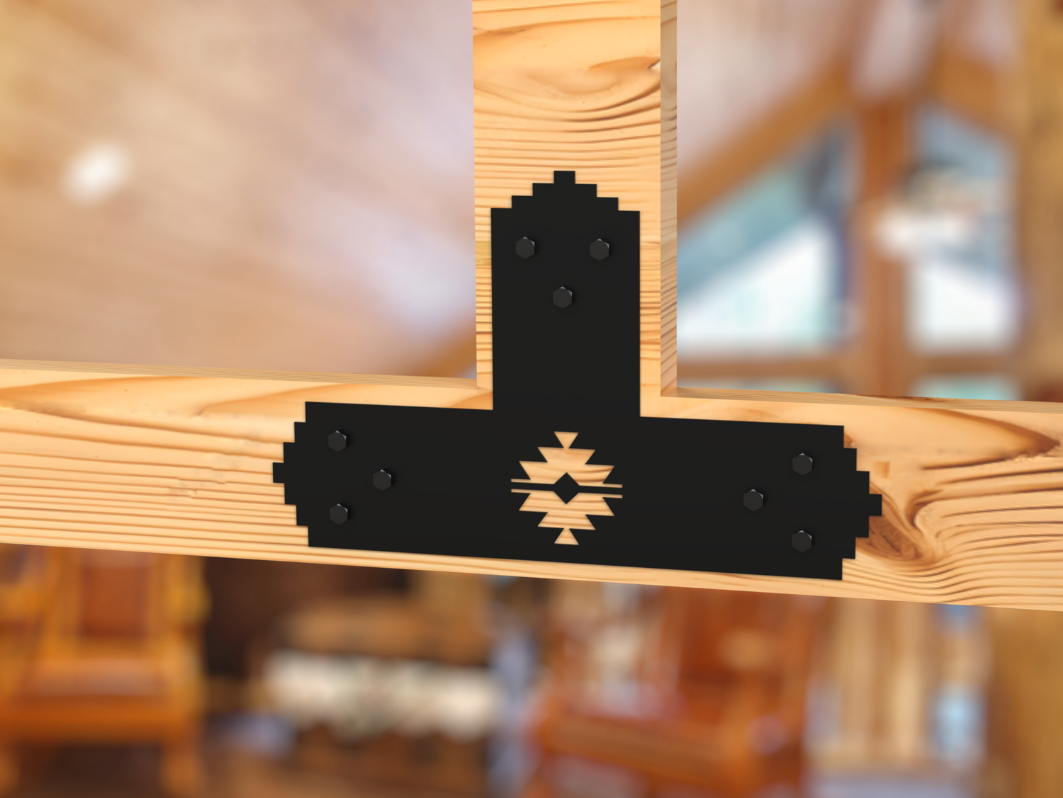 Aztec Style Brackets for 6" Post - Madison Iron and Wood