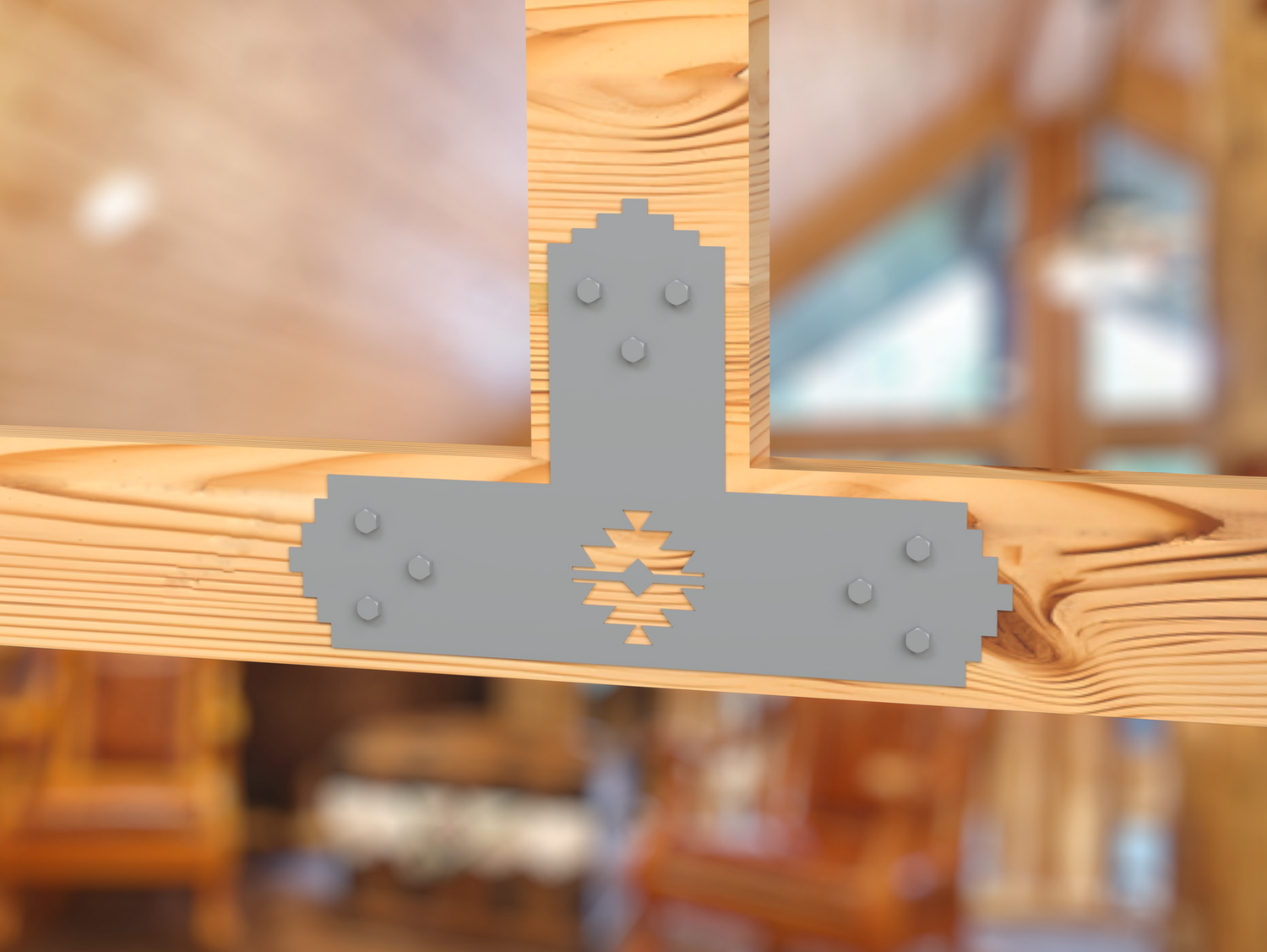 Aztec Style Brackets for 6" Post - Madison Iron and Wood